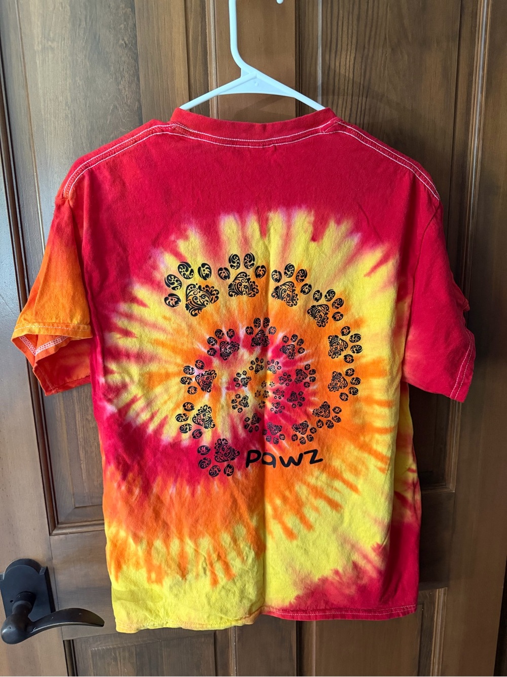 PAWZ Tie-Dye Short Sleeve Tee - Red, Orange, Yellow - Picture 3 of 5